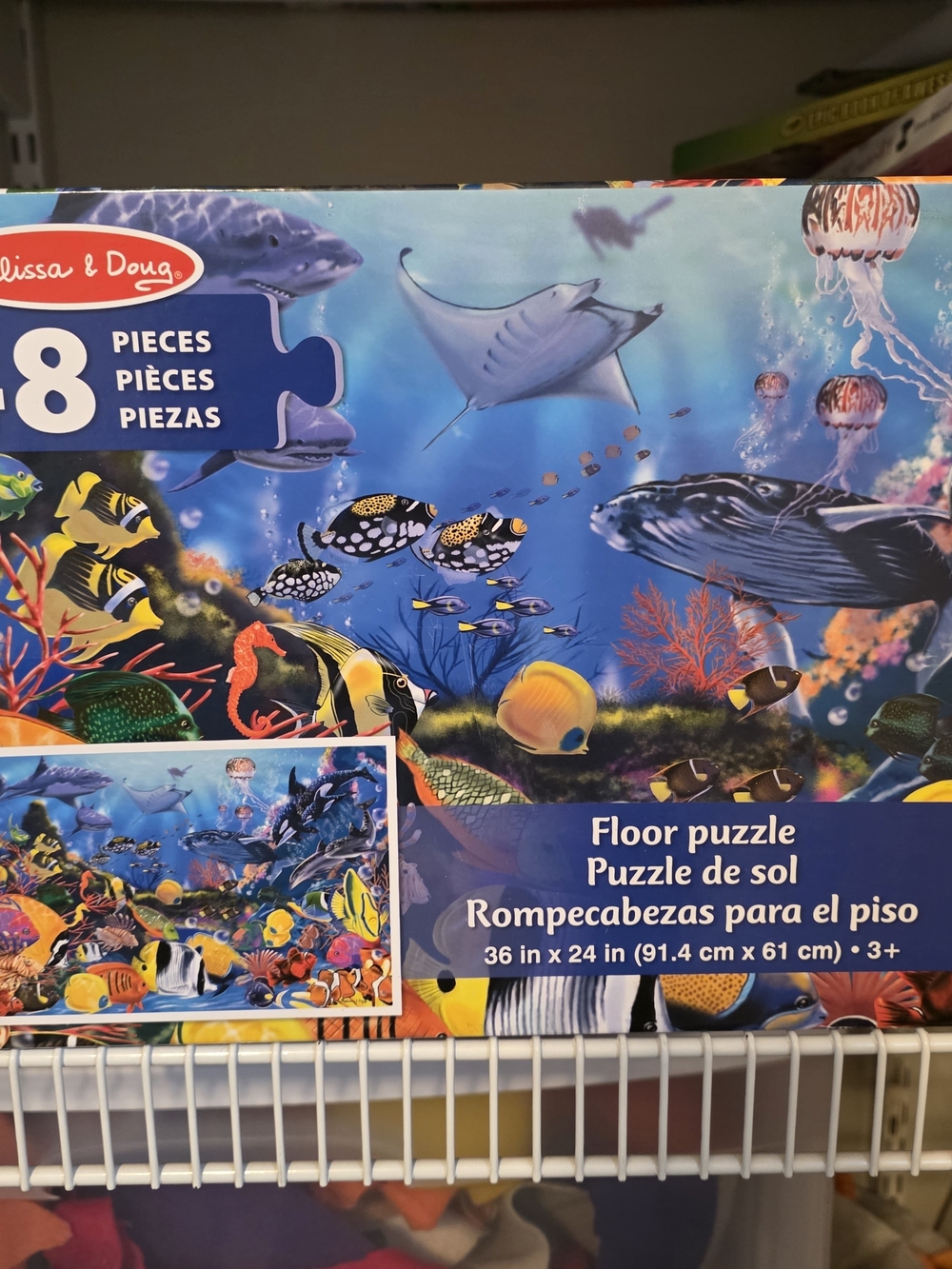 Melissa & Doug Vibrant Blue Ocean Sea Life Puzzle